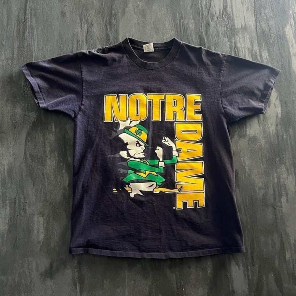 Vintage Notre Dame Fighting Irish Shirt Mens Large Blue 1990s